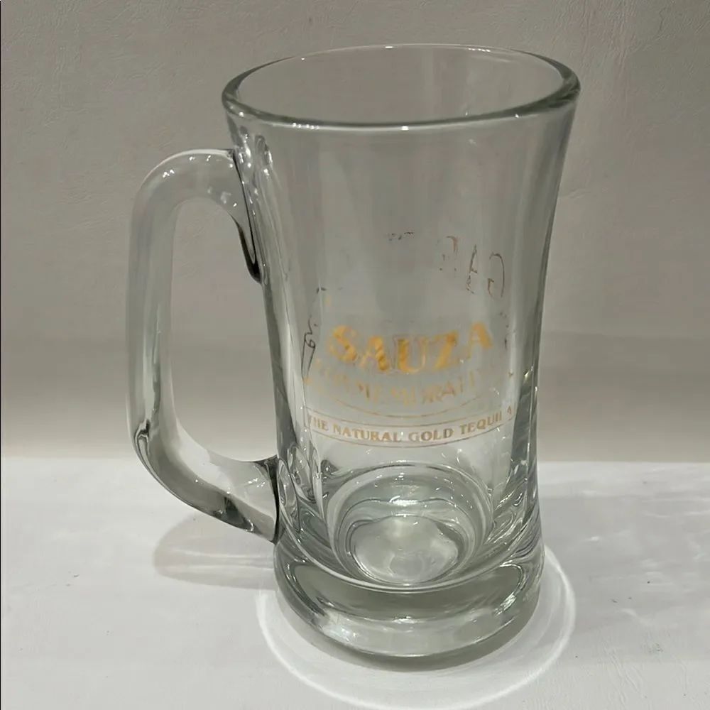 Sauza Commemorative Natural Gold Tequila Mug Sturdy Handle 16 Oz 6 1/4 Tall